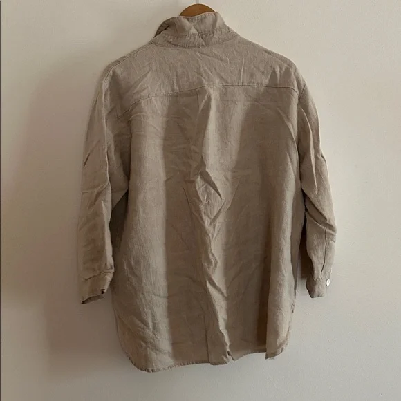 Shelter clothing linen button-down overdyed with tea size small - Picture 4 of 4